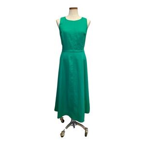 Flash Sale Boden Carla Linen Midi Dress Cactus Green Sz 14R